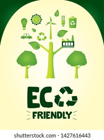 eco friendly save earth nature solar panel ecology vector illustration