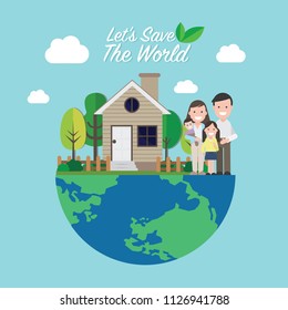 Eco friendly. Save the earth and world. Ecological concept