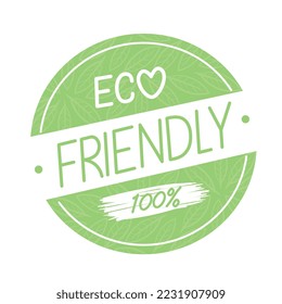 Eco friendly seal stamp on white background