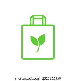Eco friendly shopping bag icon. Isolated on white background. 