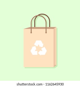 Eco friendly shopping bag with recycle symbol vector