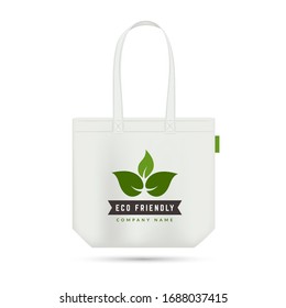 Bolso de compras ecológico. Cero elemento de desecho. Mochila vectorial de envases textiles o tejidos