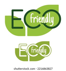 Eco friendly slogan for healthy or natural products - isolated vector emblem