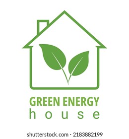 Eco Friendly Smart House Vector Logotype With Ecology Protection And Green Energy Usage Idea. Save Planet Environment Concept Design Icon