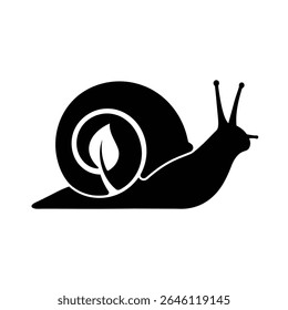 Eco friendly snail logo design nature icon.
