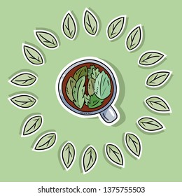 Eco friendly spa poster with herbal tea. Go green