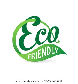 Eco friendly stamp (button, sticker) for healthy or ecological  natural food products, cosmetics or technology packaging marking - green eco emblem in floral decoration
