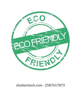 eco friendly stamp green grunge vector design illustration