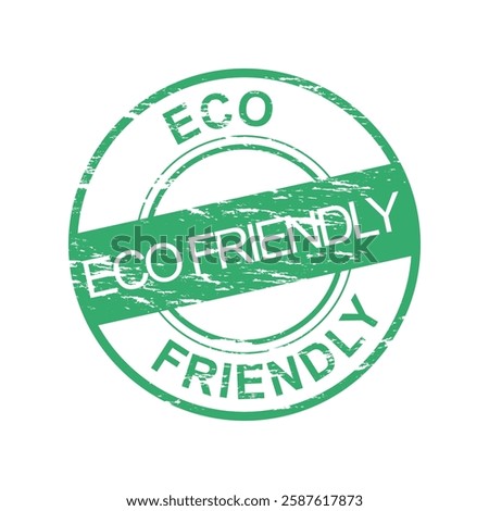 eco friendly stamp green grunge vector design illustration