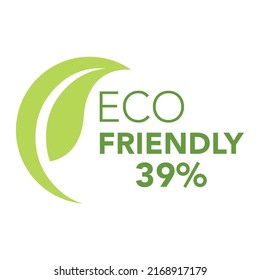 Eco friendly stamp icons and logo Vector illustration design with single Green organic plant leaf. Eco friendly green leaf label sticker.