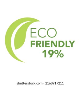 Eco friendly stamp icons and logo Vector illustration design with single Green organic plant leaf. Eco friendly green leaf label sticker.