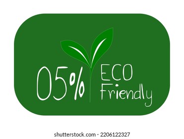 Eco friendly stamp icons Vector illustration with Green organic plant leaf. Eco friendly green leaf label sticker. 2d vector illustration.