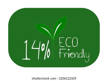 Eco friendly stamp icons Vector illustration with Green organic plant leaf. Eco friendly green leaf label sticker. 2d vector illustration.