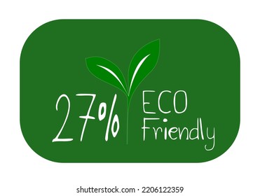 Eco friendly stamp icons Vector illustration with Green organic plant leaf. Eco friendly green leaf label sticker. 2d vector illustration.