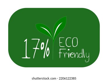 Eco friendly stamp icons Vector illustration with Green organic plant leaf. Eco friendly green leaf label sticker. 2d vector illustration.
