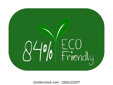 Eco friendly stamp icons Vector illustration with Green organic plant leaf. Eco friendly green leaf label sticker. 2d vector illustration.