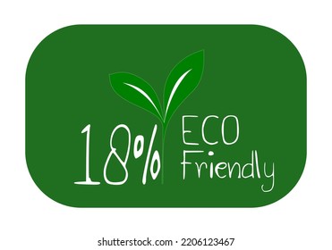 Eco friendly stamp icons Vector illustration with Green organic plant leaf. Eco friendly green leaf label sticker. 2d vector illustration.