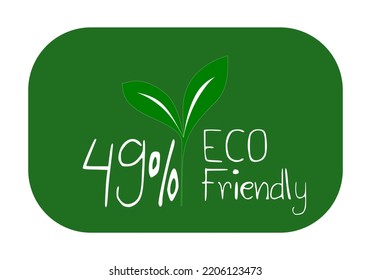 Eco friendly stamp icons Vector illustration with Green organic plant leaf. Eco friendly green leaf label sticker. 2d vector illustration.