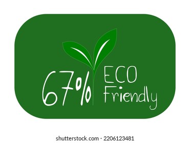 Eco friendly stamp icons Vector illustration with Green organic plant leaf. Eco friendly green leaf label sticker. 2d vector illustration.