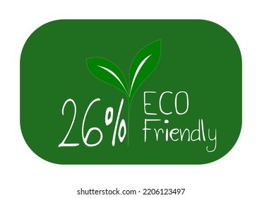 Eco friendly stamp icons Vector illustration with Green organic plant leaf. Eco friendly green leaf label sticker. 2d vector illustration.
