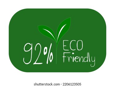 Eco friendly stamp icons Vector illustration with Green organic plant leaf. Eco friendly green leaf label sticker. 2d vector illustration.