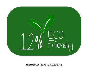 Eco friendly stamp icons Vector illustration with Green organic plant leaf. Eco friendly green leaf label sticker. 2d vector illustration.