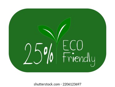 Eco friendly stamp icons Vector illustration with Green organic plant leaf. Eco friendly green leaf label sticker. 2d vector illustration.