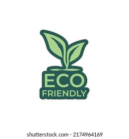 Eco friendly sticker design vector