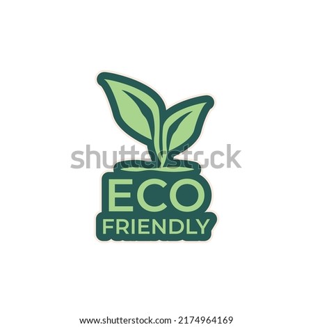 Eco friendly sticker design vector