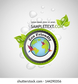eco friendly sticker illustration 