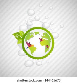 eco friendly sticker/emblem illustration 