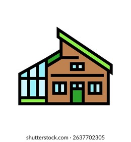 eco friendly sustainable cabin color icon vector. eco friendly sustainable cabin sign. isolated symbol illustration