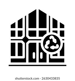 eco friendly sustainable cabin glyph icon vector. eco friendly sustainable cabin sign. isolated symbol illustration