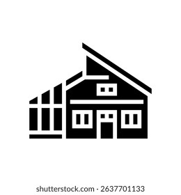 eco friendly sustainable cabin glyph icon vector. eco friendly sustainable cabin sign. isolated symbol illustration