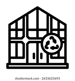 eco amigável sustentável cabine linha ícone vetor. eco amigável sustentável cabine sinal. isolado contorno símbolo ilustração preta