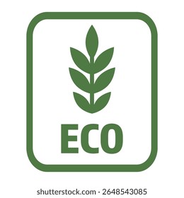 Eco Friendly Symbol with Leaf in Green Vector Illustration