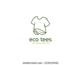 eco friendly tee tshirt maker brand logo in outline style pictogram icon