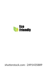 Eco friendly text icon.Eco friendly vector icon. Organic, bio, eco symbol. Eco product stock vector illustration with leaves for printing on food packaging