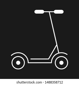 Eco friendly transportation. Active, healthy life style. Electrical foot push bike. Leasure activity icon. Car free planet concept.