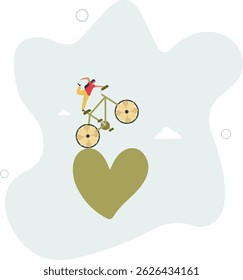 eco friendly transportation. bicycle as an environmentally friendly mode of transport. character life .