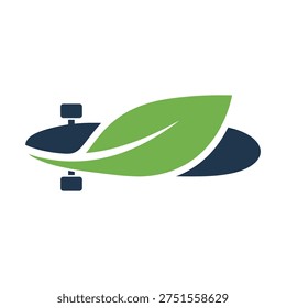 Eco friendly transportation concept with green leaf on vehicle sustainable travel