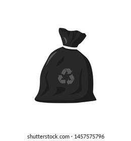 eco friendly trash bag in flat style, vector