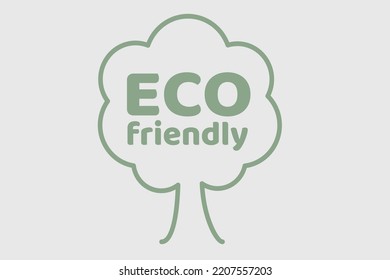 Eco friendly tree on gray background. Minimalistic tree illustration. Tree icon