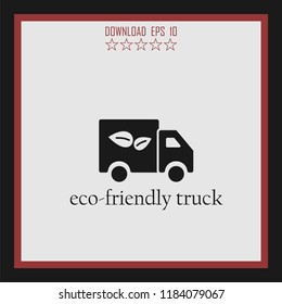 eco friendly truck vector icon