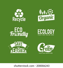 Eco friendly typography masthead with icon design