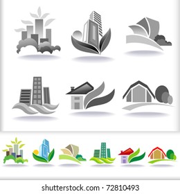 Eco Friendly Urban Architecture Symbols - ICON Set