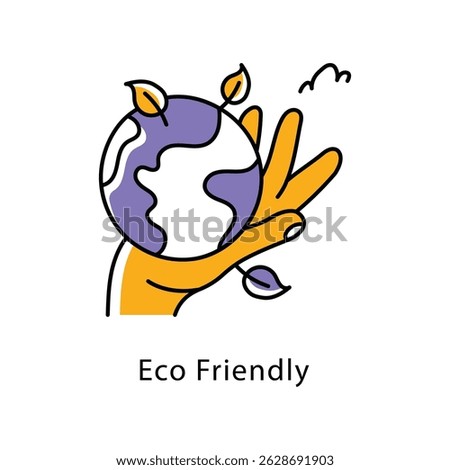 Eco Friendly vector Filled Outline Style Icon. Eps 10 File