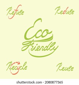 Eco friendly vector handwritten quote, motivational brush lettering inscription. Zero waste concept.