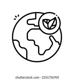 Eco friendly vector icon black outline style.Can be use for wedding invitation, card design and background design