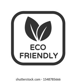 Eco friendly vector icon. Organic, bio, eco symbol. Eco product stock vector illustration with leaves for printing on food packaging